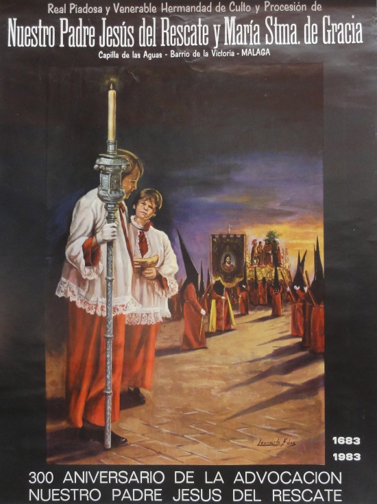 Cartel 300 Aniversario Advocación Jesús Rescate Málaga 1983